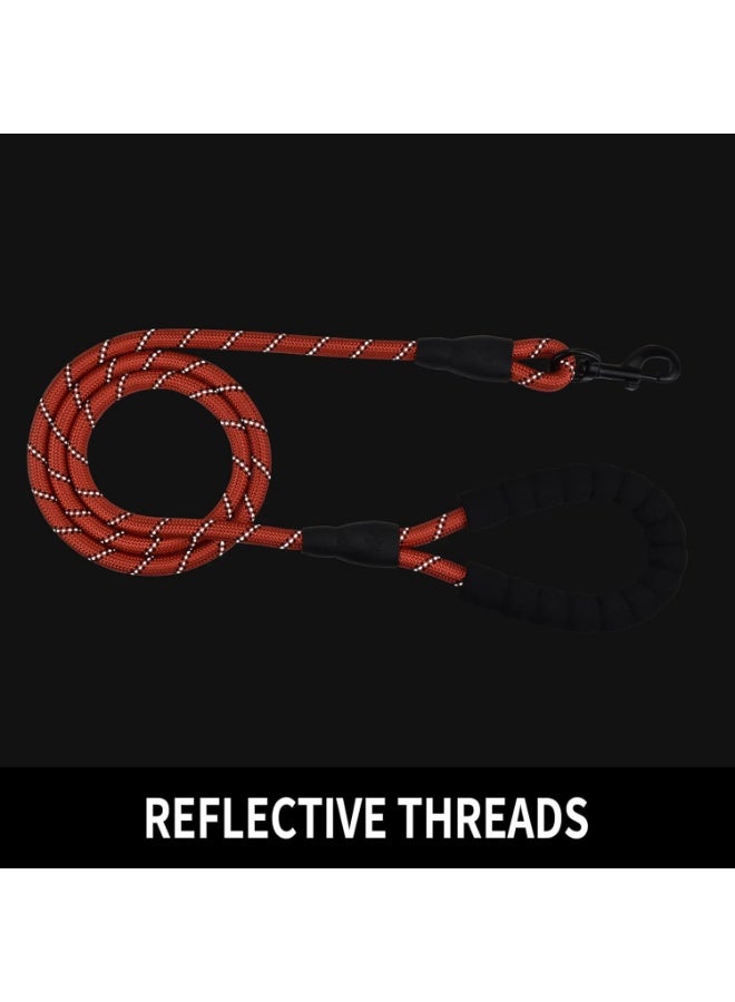 5 FT Reflective Dog Leash with Padded Handle - Tangle-Free Rope Leash with 360° Rotating Clip for Small to Large Dogs - Image 3